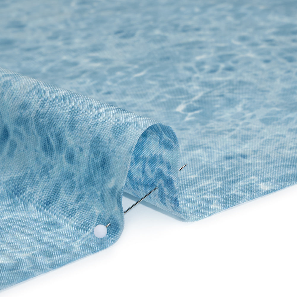 Printed Quilting Cotton by Northcott Studio - Mid Blue Tranquil Water - Naturescapes Collection - Detail Printed Quilting Cotton by Northcott Studio - Mid Blue Tranquil Water - Naturescapes Collection - Detail