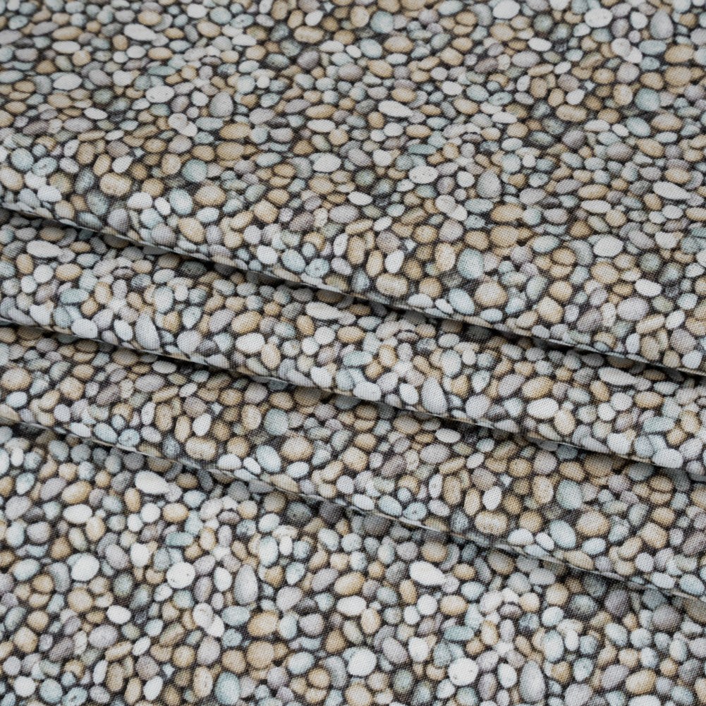 Printed Quilting Cotton by Northcott Studio - Mid Gray Pebbles - Naturescapes Collection - Folded Printed Quilting Cotton by Northcott Studio - Mid Gray Pebbles - Naturescapes Collection - Folded