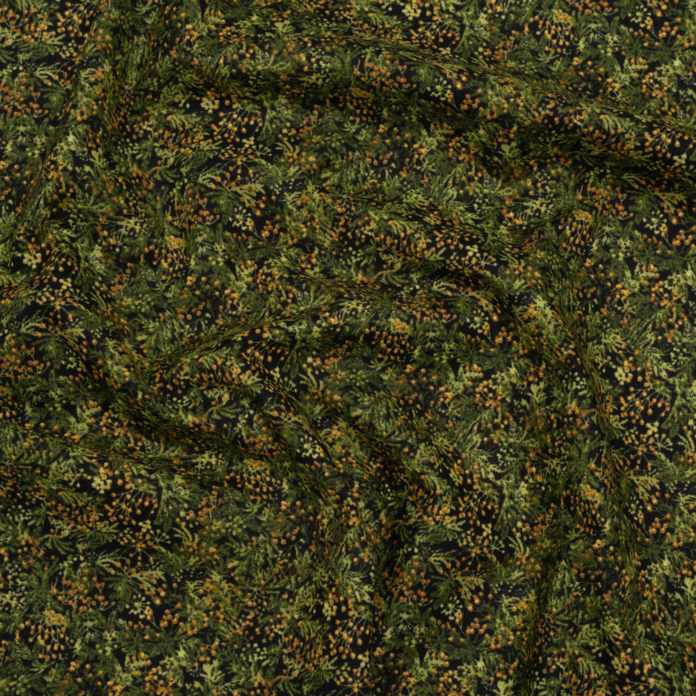 Printed Quilting Cotton by Northcott Studio - Olive Green Cedar - Naturescapes Collection Printed Quilting Cotton by Northcott Studio - Olive Green Cedar - Naturescapes Collection