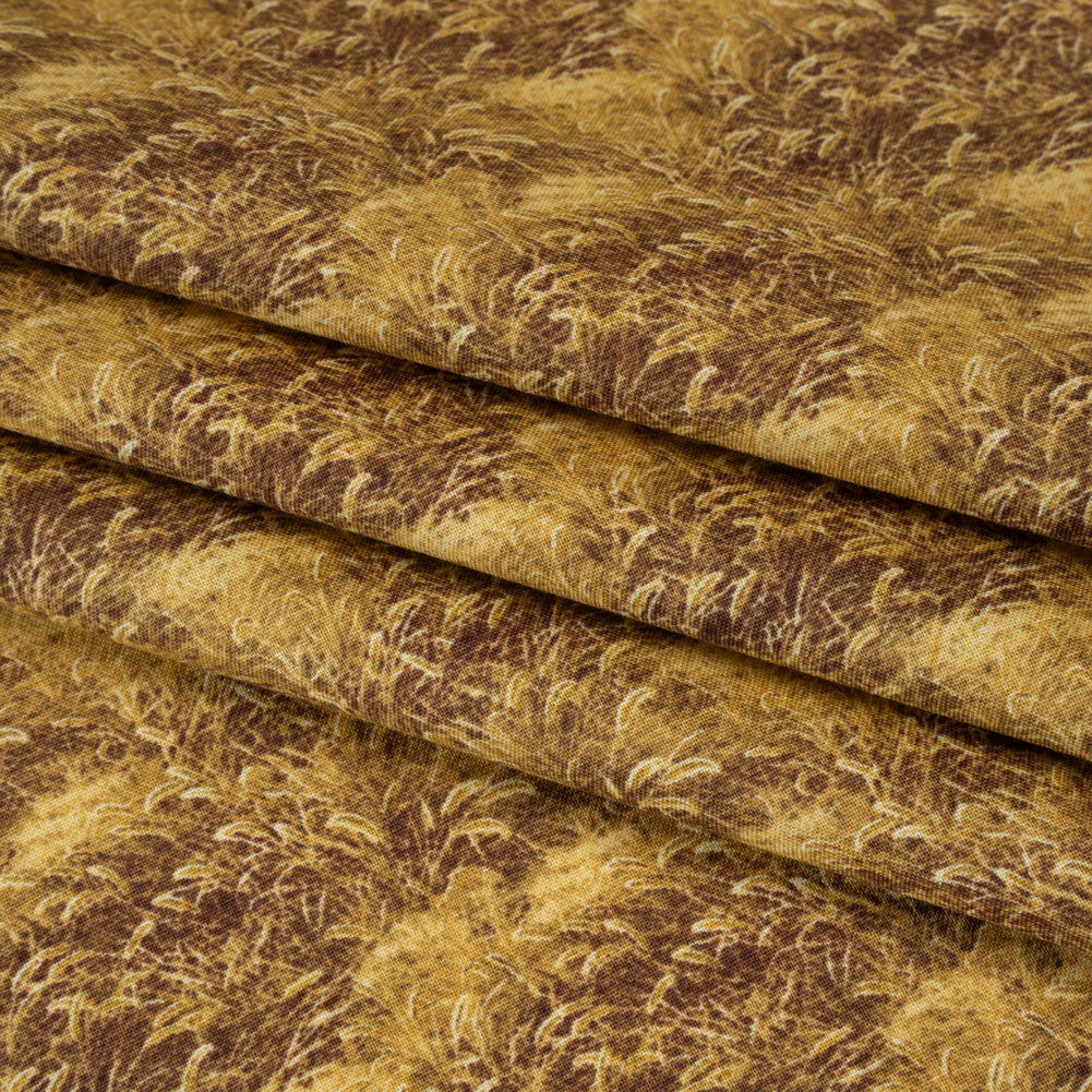 Printed Quilting Cotton by Northcott Studio - Ochre Prairie Grass - Naturescapes Collection - Folded Printed Quilting Cotton by Northcott Studio - Ochre Prairie Grass - Naturescapes Collection - Folded