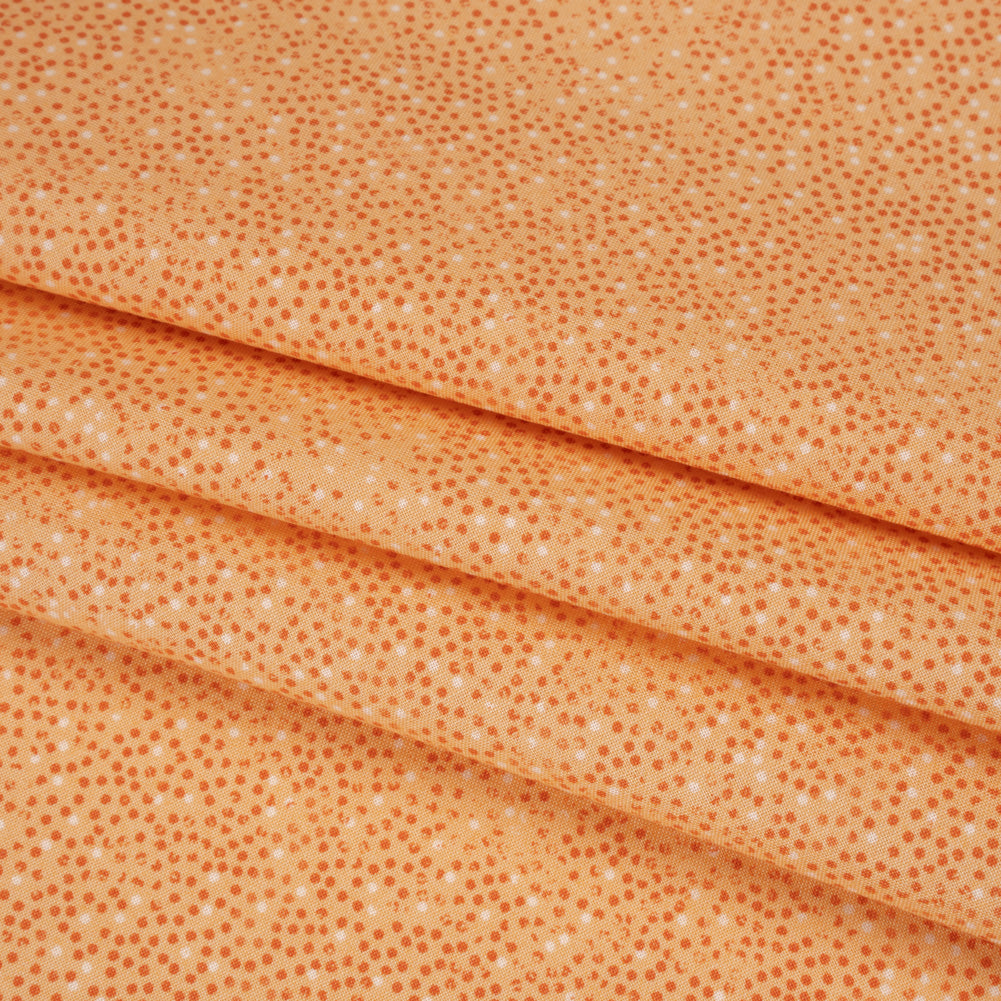 Printed Quilting Cotton by Patrick Lose for Northcott - Apricot Ditsy Dots - Tonal Trios Collection - Folded Printed Quilting Cotton by Patrick Lose for Northcott - Apricot Ditsy Dots - Tonal Trios Collection - Folded