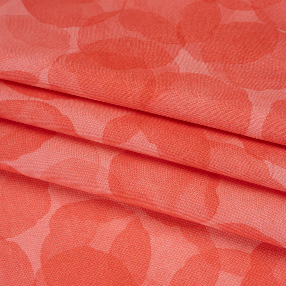 Printed Quilting Cotton by Patrick Lose for Northcott - Cherry Juicy Watercolor Circles - Tonal Trios Collection - Folded Printed Quilting Cotton by Patrick Lose for Northcott - Cherry Juicy Watercolor Circles - Tonal Trios Collection - Folded