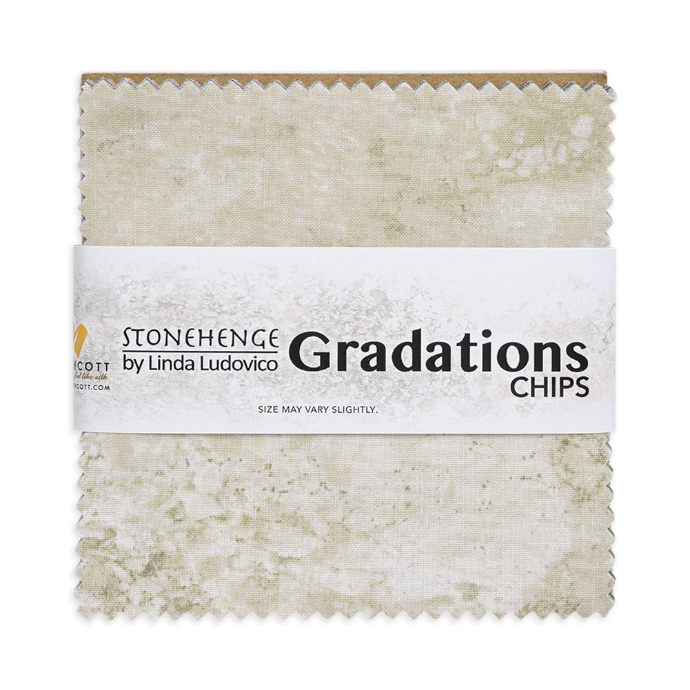 Stonehenge Quilting Cotton Chips 5" Square Precuts - Mineral - Gradations II Collection Stonehenge Quilting Cotton Chips 5" Square Precuts - Mineral - Gradations II Collection