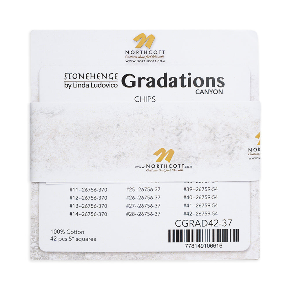 Stonehenge Quilting Cotton Chips 5" Square Precuts - Canyon - Gradations II Collection Stonehenge Quilting Cotton Chips 5" Square Precuts - Canyon - Gradations II Collection