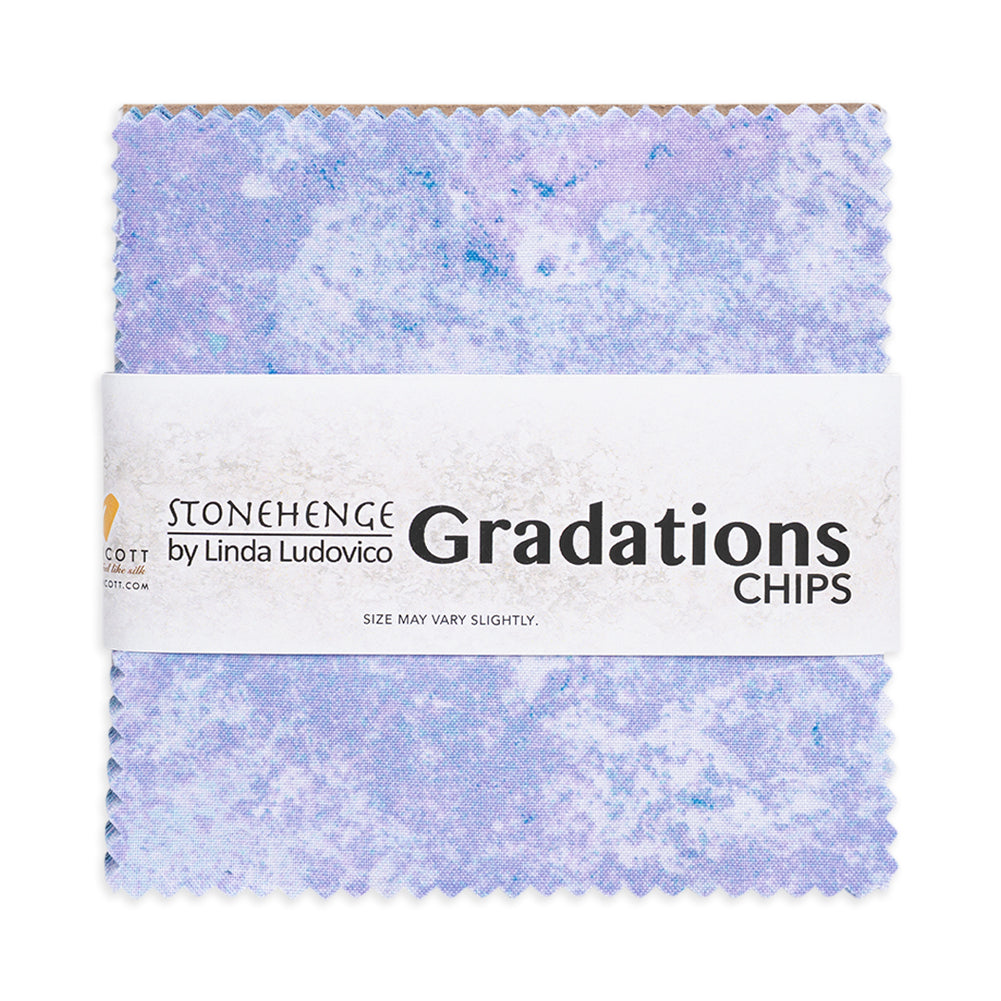 Stonehenge Quilting Cotton Chips 5" Square Precuts - Twilight - Gradations II Collection Stonehenge Quilting Cotton Chips 5" Square Precuts - Twilight - Gradations II Collection