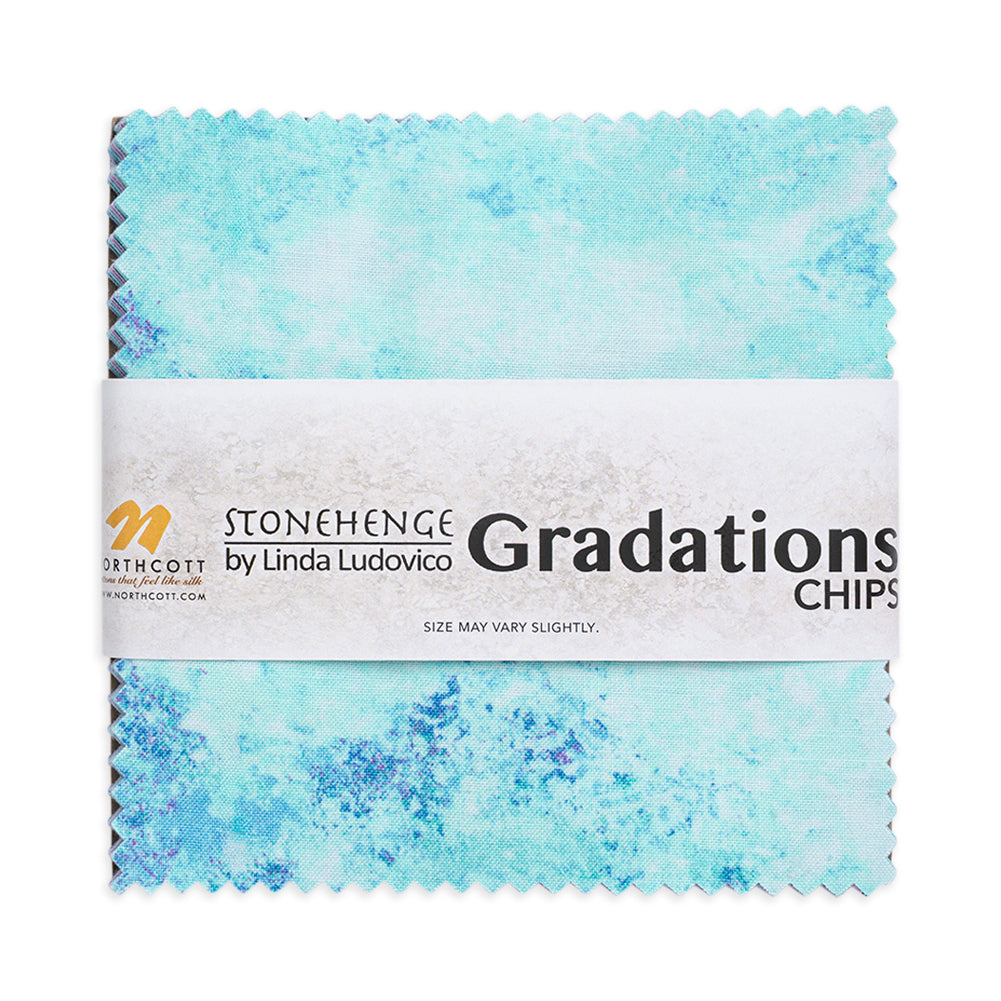 Stonehenge Quilting Cotton Chips 5" Square Precuts - Crystal - Gradations II Collection Stonehenge Quilting Cotton Chips 5" Square Precuts - Crystal - Gradations II Collection