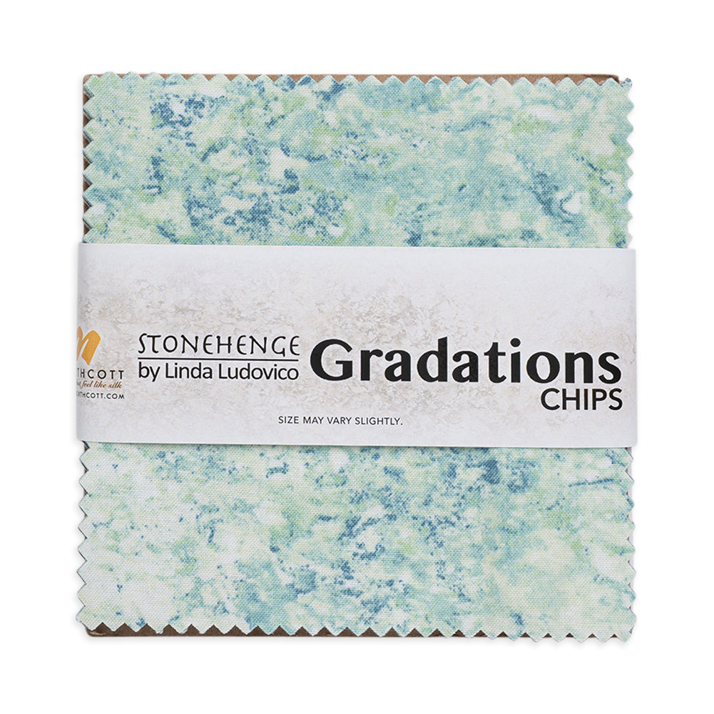 Stonehenge Quilting Cotton Chips 5" Square Precuts - Gemstone - Gradations II Collection Stonehenge Quilting Cotton Chips 5" Square Precuts - Gemstone - Gradations II Collection