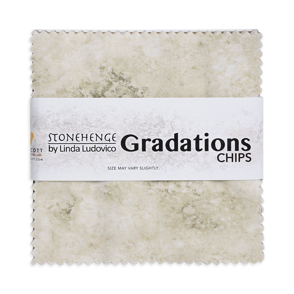 Stonehenge Quilting Cotton Chips 5" Square Precuts - Slate - Gradations II Collection Stonehenge Quilting Cotton Chips 5" Square Precuts - Slate - Gradations II Collection