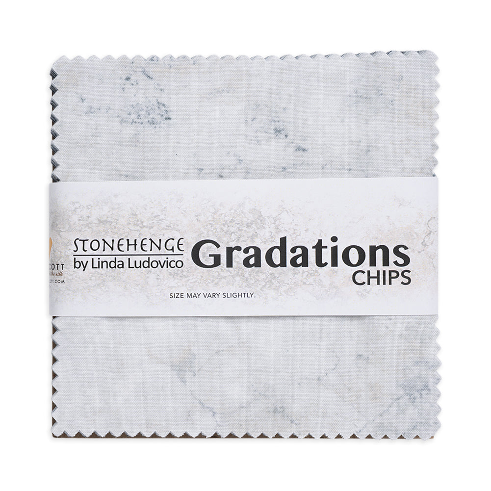Stonehenge Quilting Cotton Chips 5" Square Precuts - Graphite - Gradations II Collection Stonehenge Quilting Cotton Chips 5" Square Precuts - Graphite - Gradations II Collection