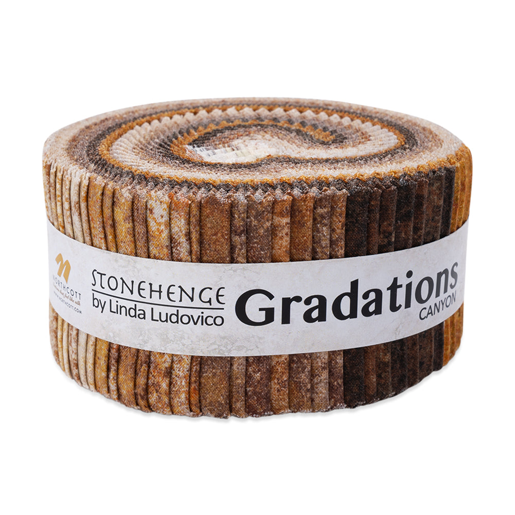 Stonehenge Quilting Cotton Strip Roll 2.5" Strip Precuts - Canyon - Gradations II Collection Stonehenge Quilting Cotton Strip Roll 2.5" Strip Precuts - Canyon - Gradations II Collection