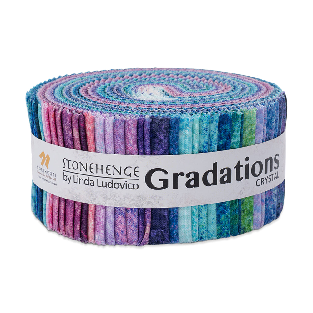 Stonehenge Quilting Cotton Strip Roll 2.5" Strip Precuts - Crystal - Gradations II Collection Stonehenge Quilting Cotton Strip Roll 2.5" Strip Precuts - Crystal - Gradations II Collection