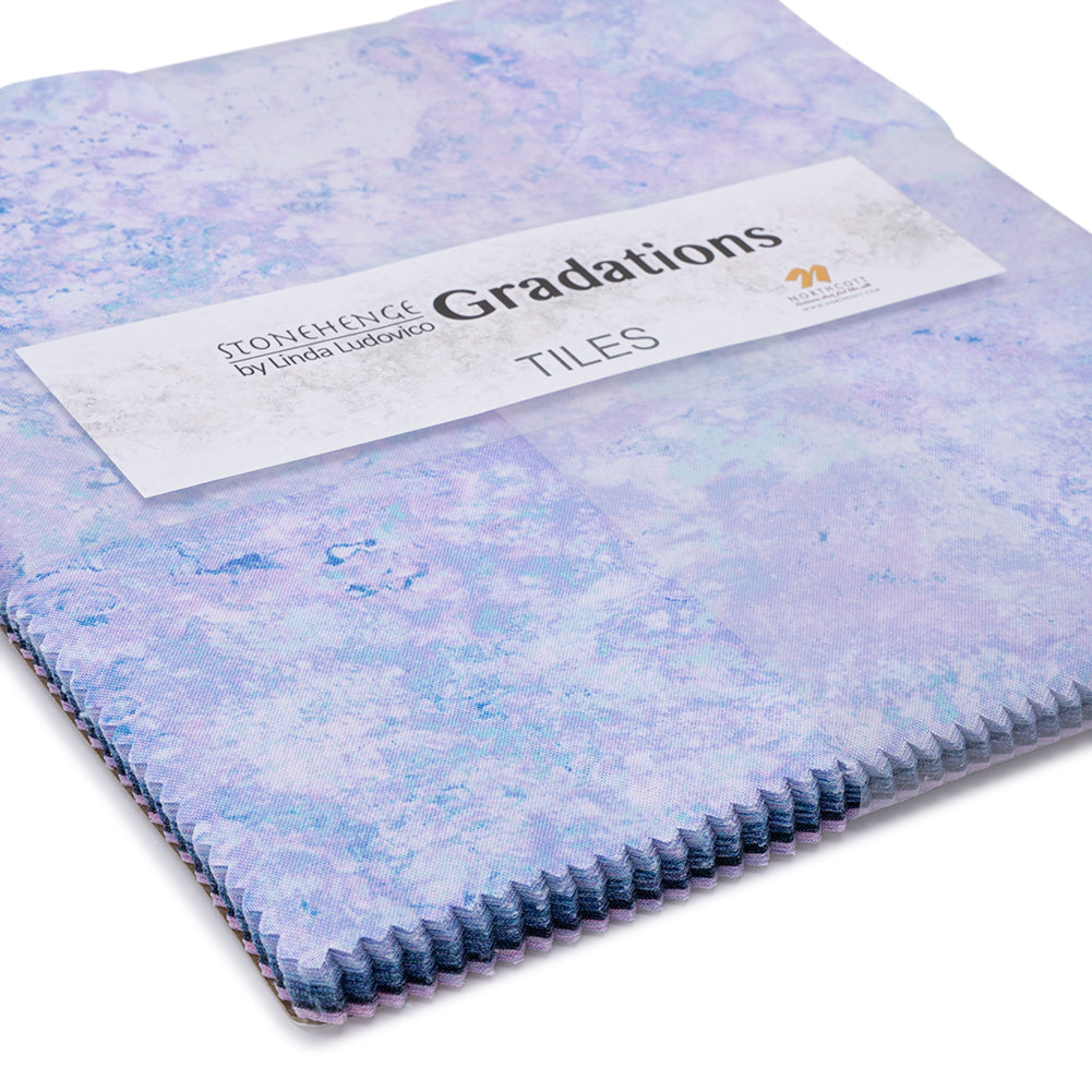 Stonehenge Quilting Cotton Tiles 10" Square Precuts - Twilight - Gradations II Collection - Folded Stonehenge Quilting Cotton Tiles 10" Square Precuts - Twilight - Gradations II Collection - Folded