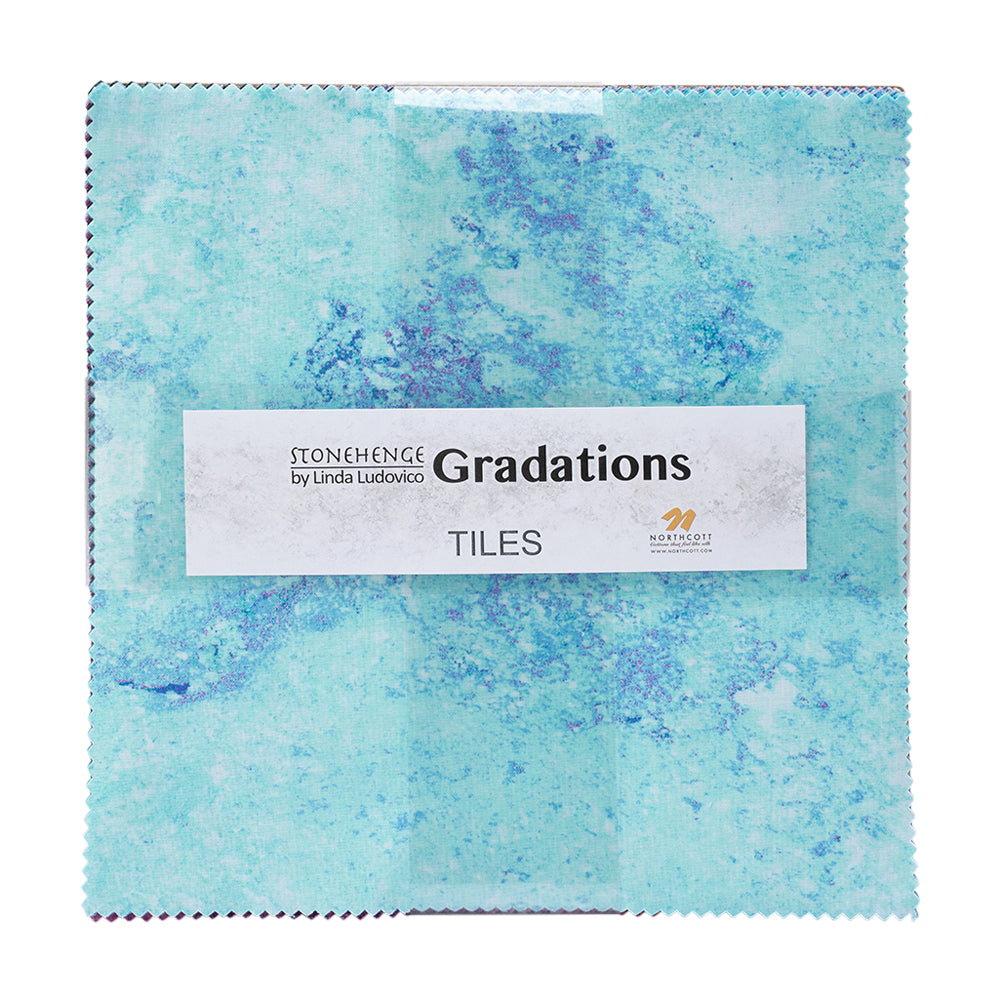 Stonehenge Quilting Cotton Tiles 10" Square Precuts - Crystal - Gradations II Collection Stonehenge Quilting Cotton Tiles 10" Square Precuts - Crystal - Gradations II Collection