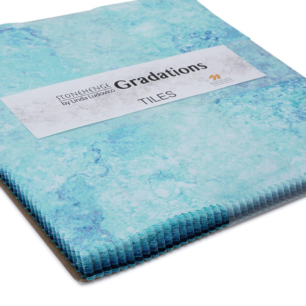 Stonehenge Quilting Cotton Tiles 10" Square Precuts - Midnight - Gradations II Collection Folded Stonehenge Quilting Cotton Tiles 10" Square Precuts - Midnight - Gradations II Collection Folded