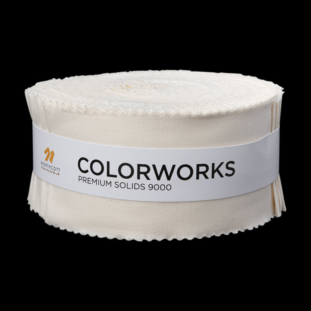 Northcott Quilting Cotton Strip Rolls 2.5" Strip Precuts - Eggshell - Colorworks Collection Northcott Quilting Cotton Strip Rolls 2.5" Strip Precuts - Eggshell - Colorworks Collection