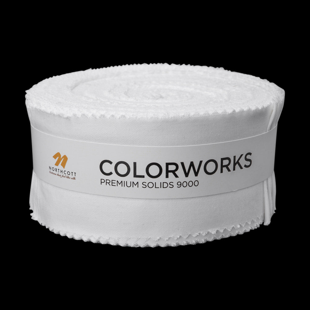 Northcott Quilting Cotton Strip Rolls 2.5" Strip Precuts - Superwhite - Colorworks Collection Northcott Quilting Cotton Strip Rolls 2.5" Strip Precuts - Superwhite - Colorworks Collection