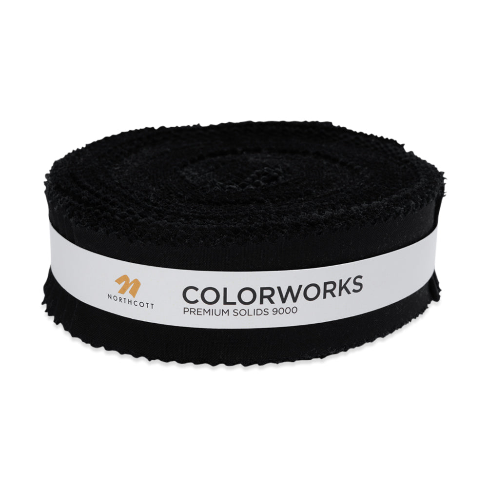 Northcott Quilting Cotton Micro Strips 1.5" Strip Precuts - Black - Colorworks Collection Northcott Quilting Cotton Micro Strips 1.5" Strip Precuts - Black - Colorworks Collection