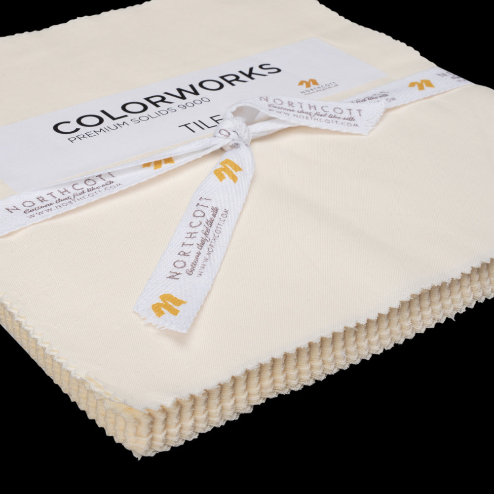 Northcott Quilting Cotton Tiles 10" Square Precuts - Eggshell - Colorworks Collection - Folded Northcott Quilting Cotton Tiles 10" Square Precuts - Eggshell - Colorworks Collection - Folded