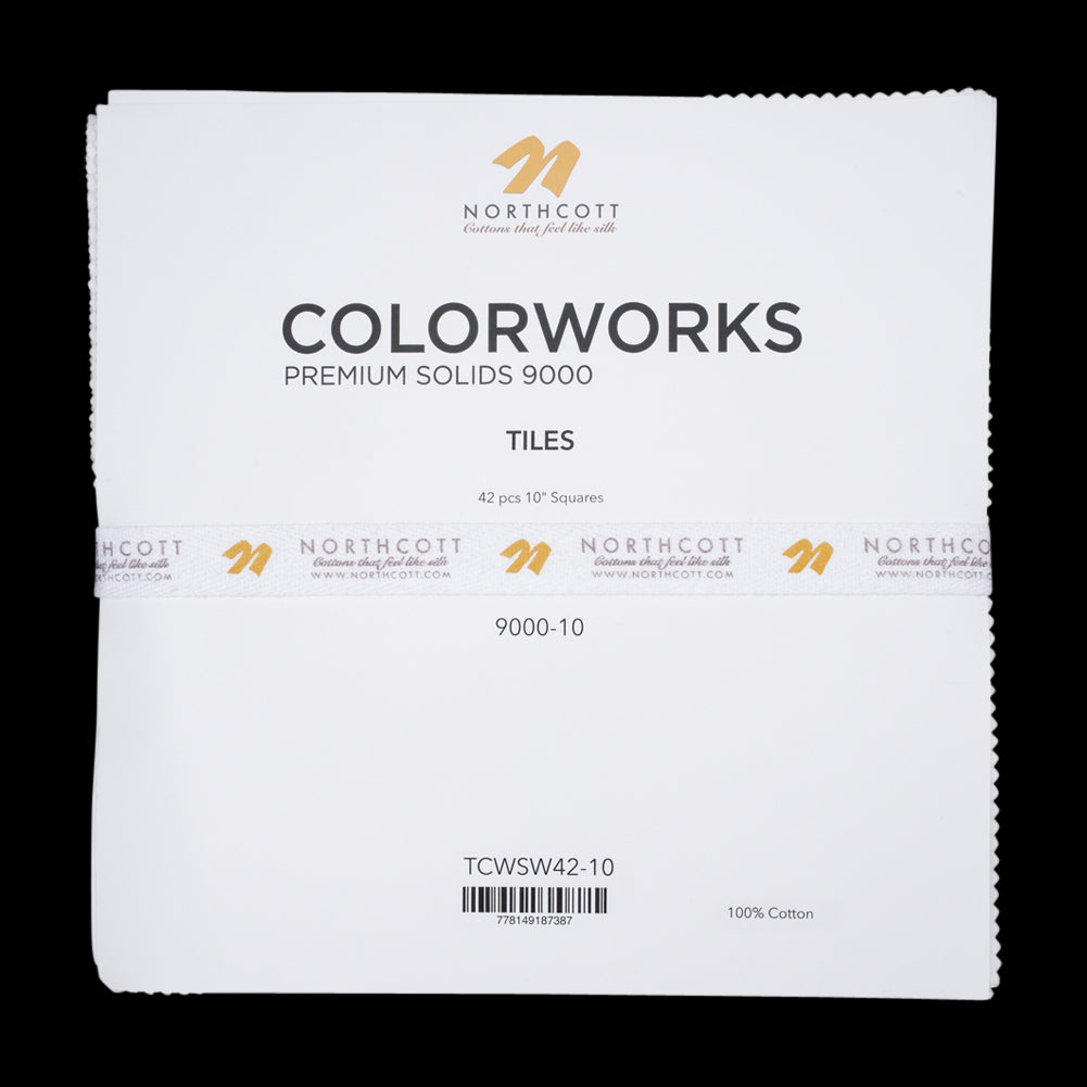 Northcott Quilting Cotton Tiles 10" Square Precuts - Snow - Colorworks Collection Northcott Quilting Cotton Tiles 10" Square Precuts - Snow - Colorworks Collection