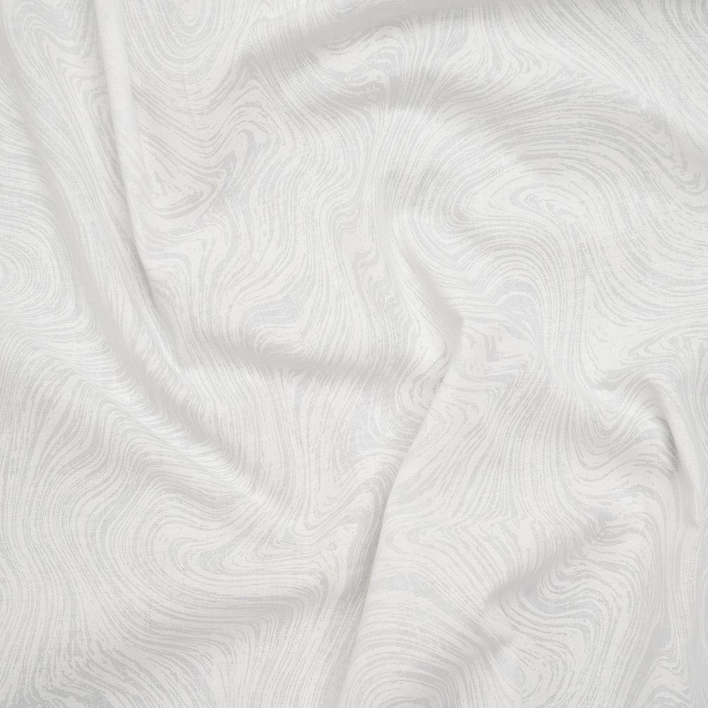 Printed Quilting Cotton by Patrick Lose for Northcott - White on White Marbled - Basically Black & White Collection Printed Quilting Cotton by Patrick Lose for Northcott - White on White Marbled - Basically Black & White Collection