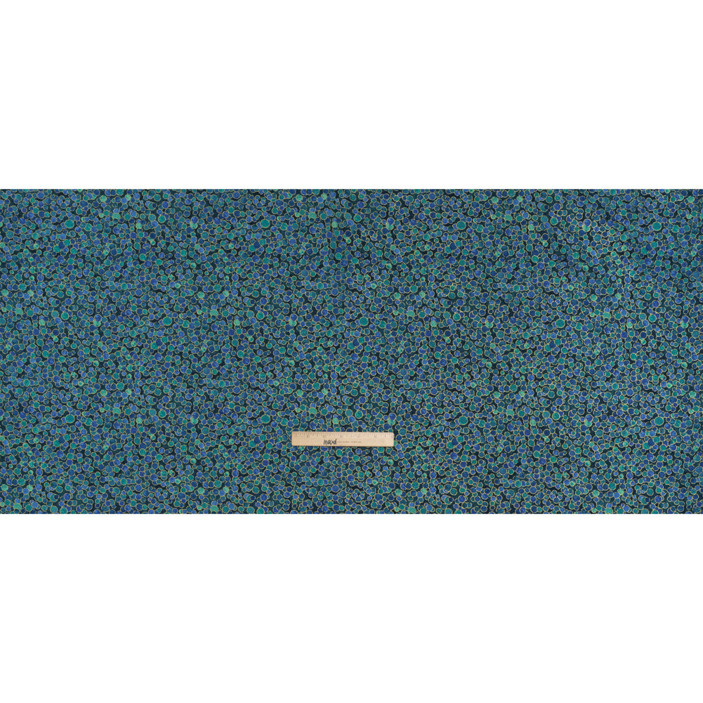 Metallic Printed Quilting Cotton by Northcott - Lagoon Polka Dot Confetti - Shimmer Collection - Full Metallic Printed Quilting Cotton by Northcott - Lagoon Polka Dot Confetti - Shimmer Collection - Full