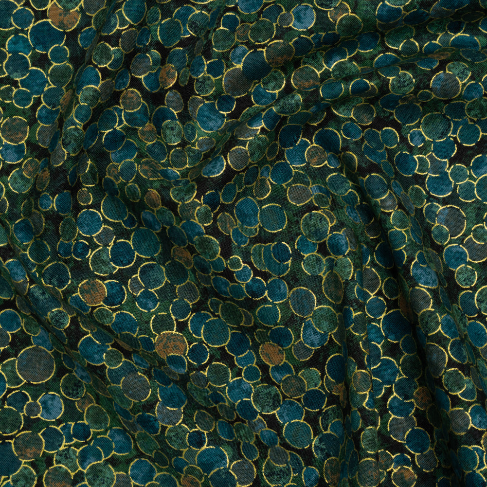 Metallic Printed Quilting Cotton by Northcott - Dawn Polka Dot Confetti - Shimmer Collection Metallic Printed Quilting Cotton by Northcott - Dawn Polka Dot Confetti - Shimmer Collection