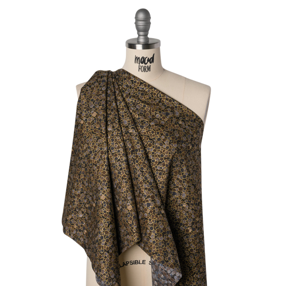 Metallic Printed Quilting Cotton by Northcott - Desert Sand Polka Dot Confetti - Shimmer Collection Drape Metallic Printed Quilting Cotton by Northcott - Desert Sand Polka Dot Confetti - Shimmer Collection Drape
