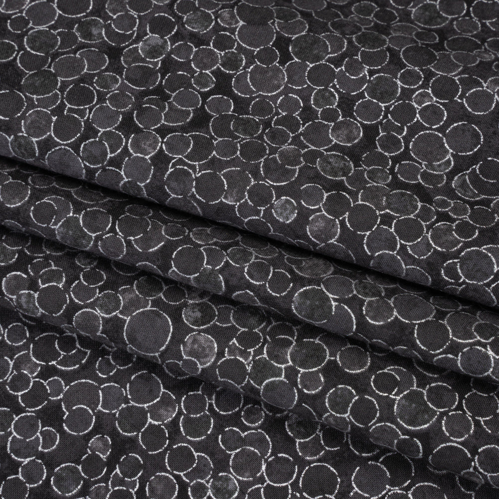 Metallic Printed Quilting Cotton by Northcott - City Fog Polka Dot Confetti - Shimmer Collection Folded Metallic Printed Quilting Cotton by Northcott - City Fog Polka Dot Confetti - Shimmer Collection Folded