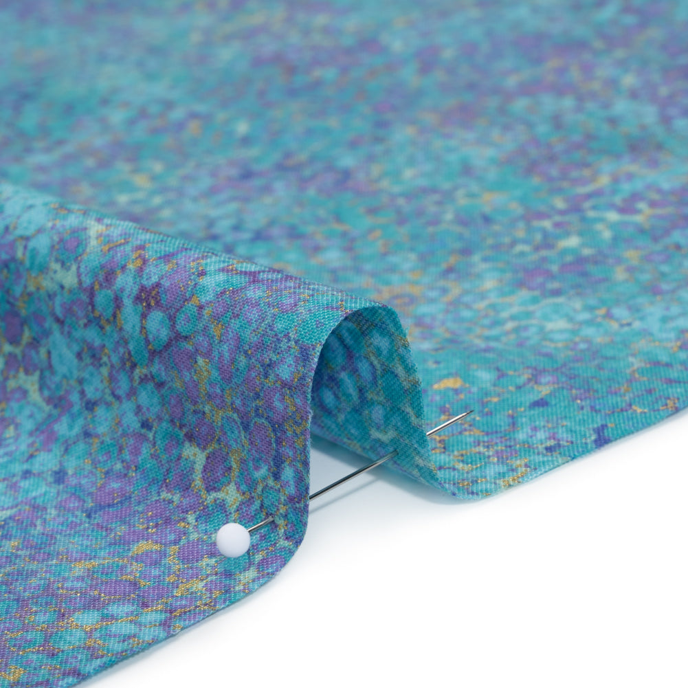 Metallic Printed Quilting Cotton by Northcott - Deep Sea Pebbles - Shimmer Collection Detail Metallic Printed Quilting Cotton by Northcott - Deep Sea Pebbles - Shimmer Collection Detail