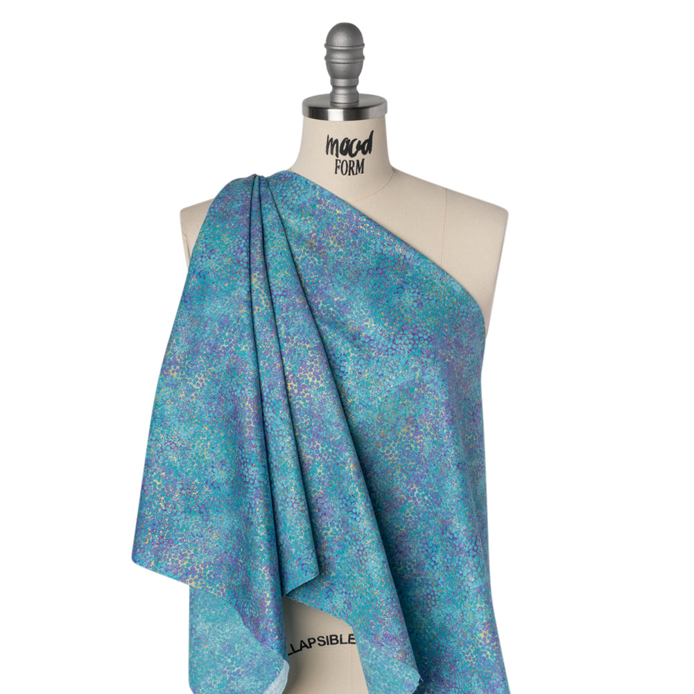 Metallic Printed Quilting Cotton by Northcott - Deep Sea Pebbles - Shimmer Collection Drape Metallic Printed Quilting Cotton by Northcott - Deep Sea Pebbles - Shimmer Collection Drape