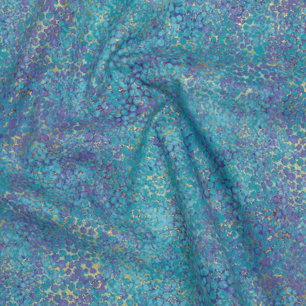 Metallic Printed Quilting Cotton by Northcott - Deep Sea Pebbles - Shimmer Collection Metallic Printed Quilting Cotton by Northcott - Deep Sea Pebbles - Shimmer Collection