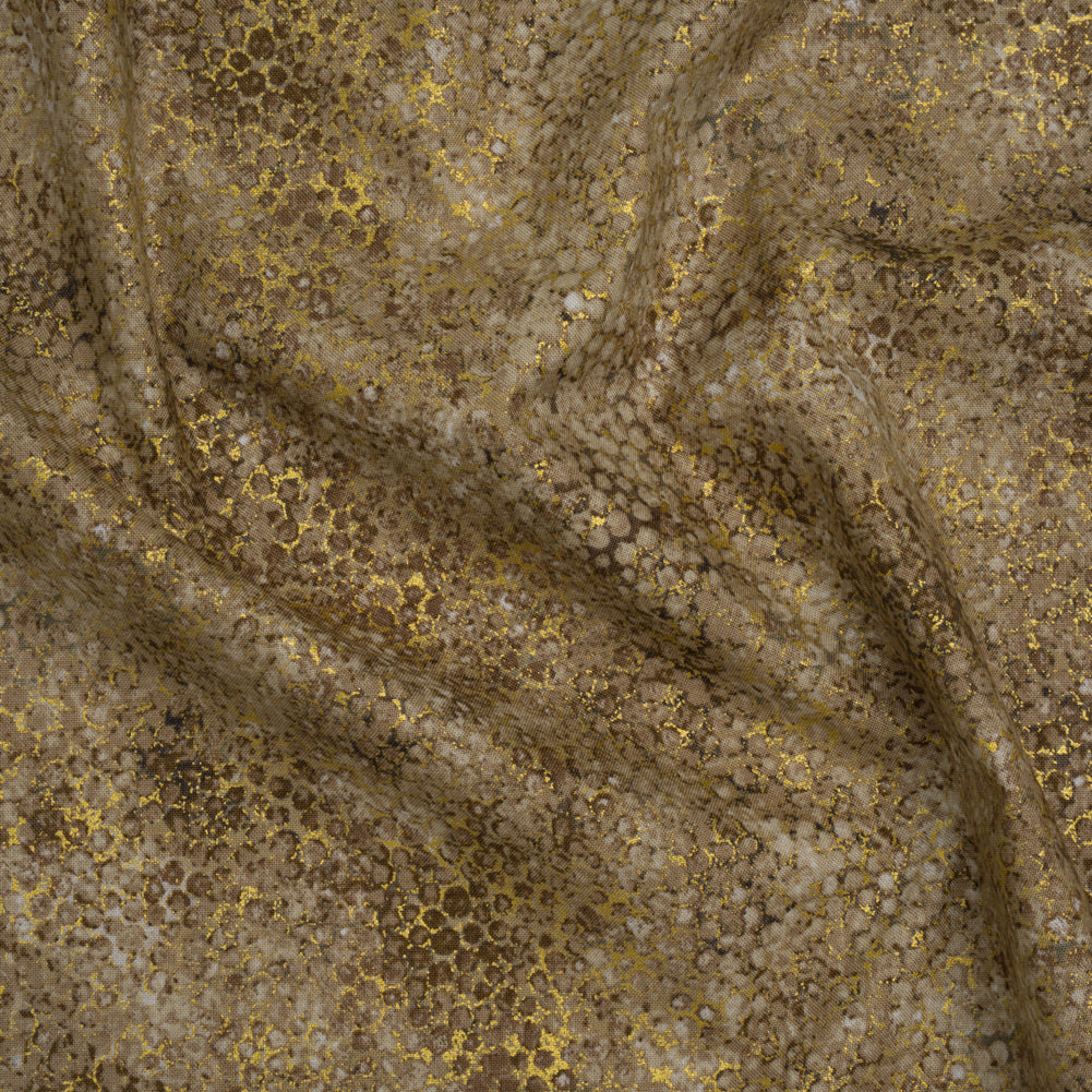 Metallic Printed Quilting Cotton by Northcott - Desert Sand Pebbles - Shimmer Collection Metallic Printed Quilting Cotton by Northcott - Desert Sand Pebbles - Shimmer Collection