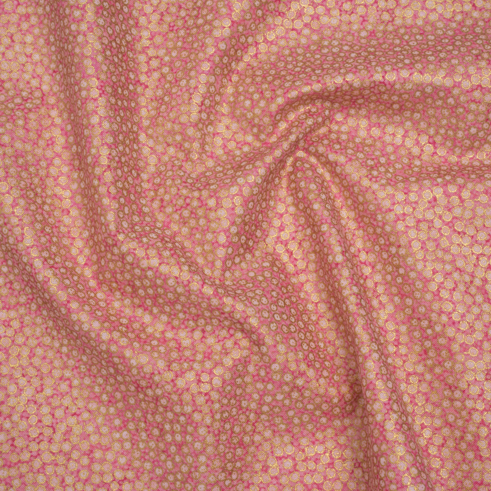 Metallic Printed Quilting Cotton by Northcott - Bubble Gum Tiny Dots - Shimmer Collection Metallic Printed Quilting Cotton by Northcott - Bubble Gum Tiny Dots - Shimmer Collection