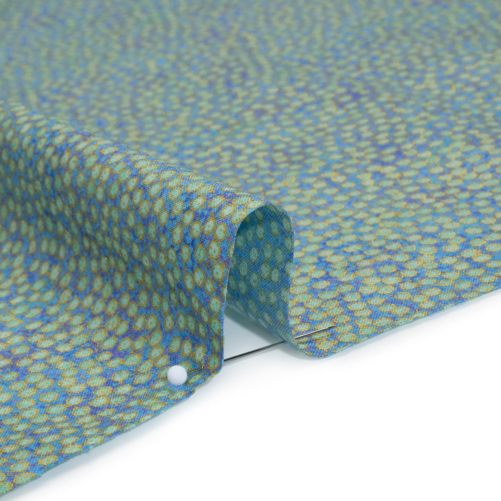Metallic Printed Quilting Cotton by Northcott - Deep Sea Tiny Dots - Shimmer Collection Detail Metallic Printed Quilting Cotton by Northcott - Deep Sea Tiny Dots - Shimmer Collection Detail