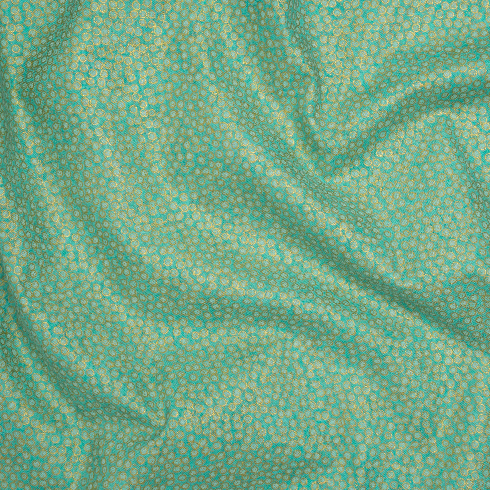 Metallic Printed Quilting Cotton by Northcott - Lagoon Tiny Dots - Shimmer Collection Metallic Printed Quilting Cotton by Northcott - Lagoon Tiny Dots - Shimmer Collection