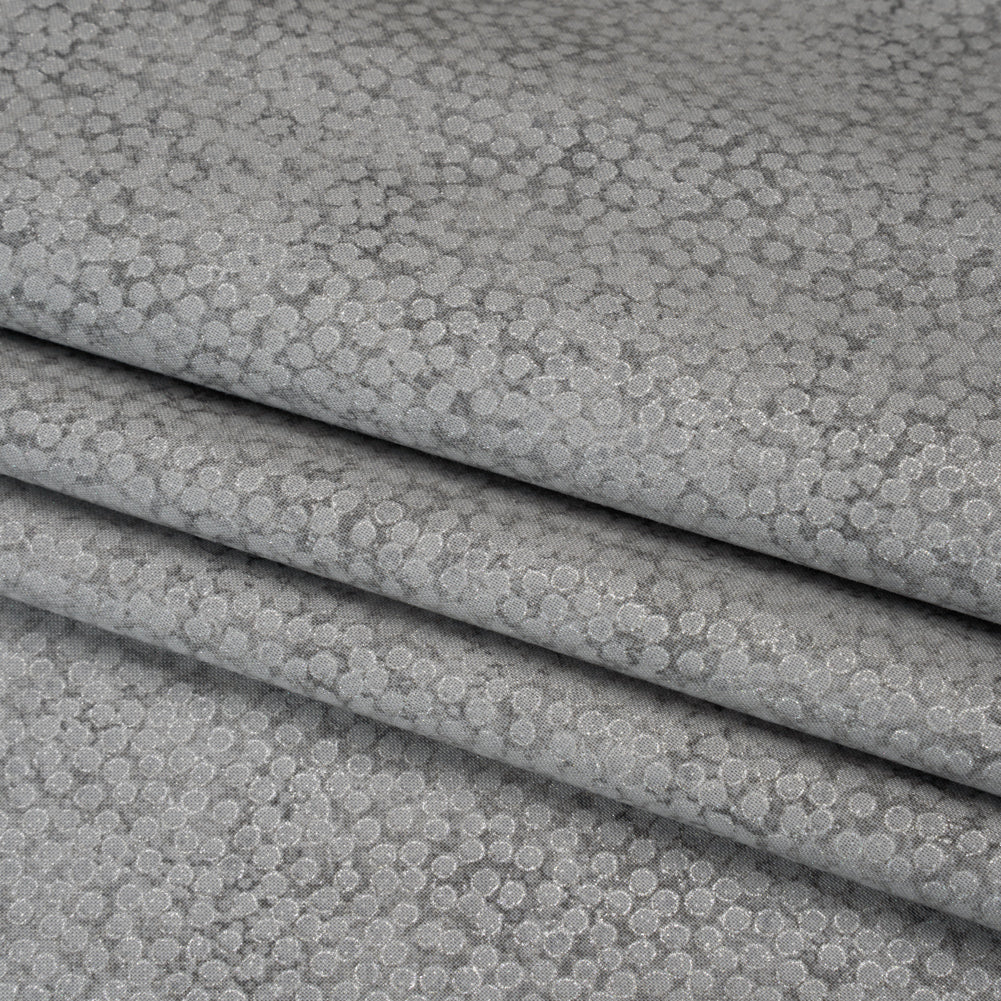 Metallic Printed Quilting Cotton by Northcott - City Fog Tiny Dots - Shimmer Collection Folded Metallic Printed Quilting Cotton by Northcott - City Fog Tiny Dots - Shimmer Collection Folded