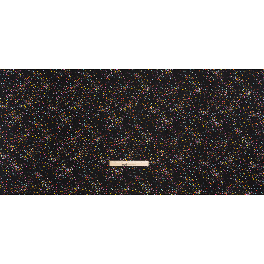 Printed Quilting Cotton by Ghazal Razavi for FIGO Studio - Black and Rainbow Sprinkles - Dusk Collection Printed Quilting Cotton by Ghazal Razavi for FIGO Studio - Black and Rainbow Sprinkles - Dusk Collection