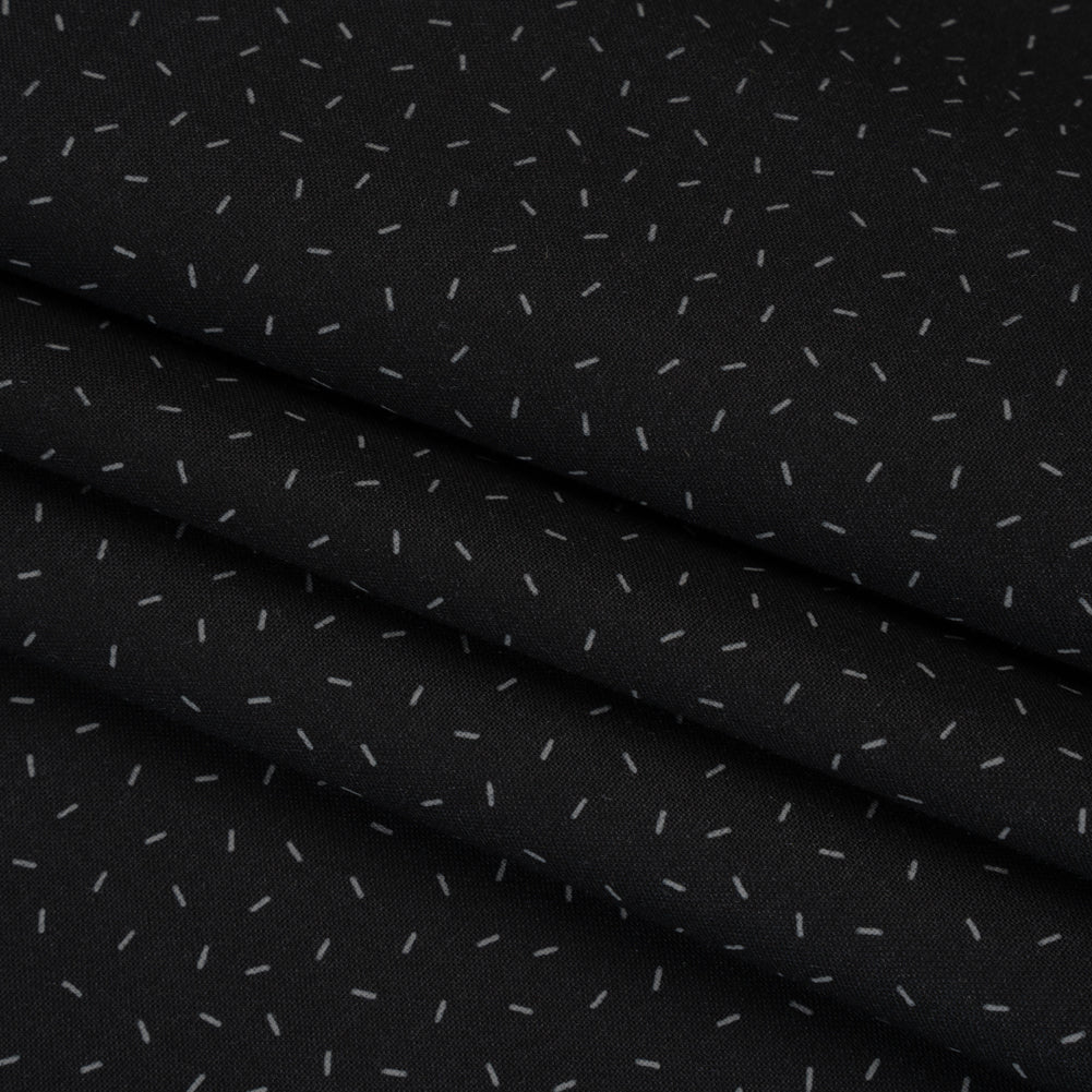 Printed Quilting Cotton by Ghazal Razavi for FIGO Studio - Black and Gray Dashes - Dusk Collection Printed Quilting Cotton by Ghazal Razavi for FIGO Studio - Black and Gray Dashes - Dusk Collection