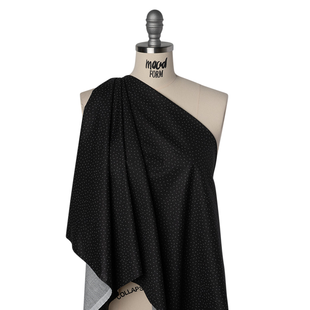Printed Quilting Cotton by Ghazal Razavi for FIGO Studio - Black and Gray Dashes - Dusk Collection Printed Quilting Cotton by Ghazal Razavi for FIGO Studio - Black and Gray Dashes - Dusk Collection
