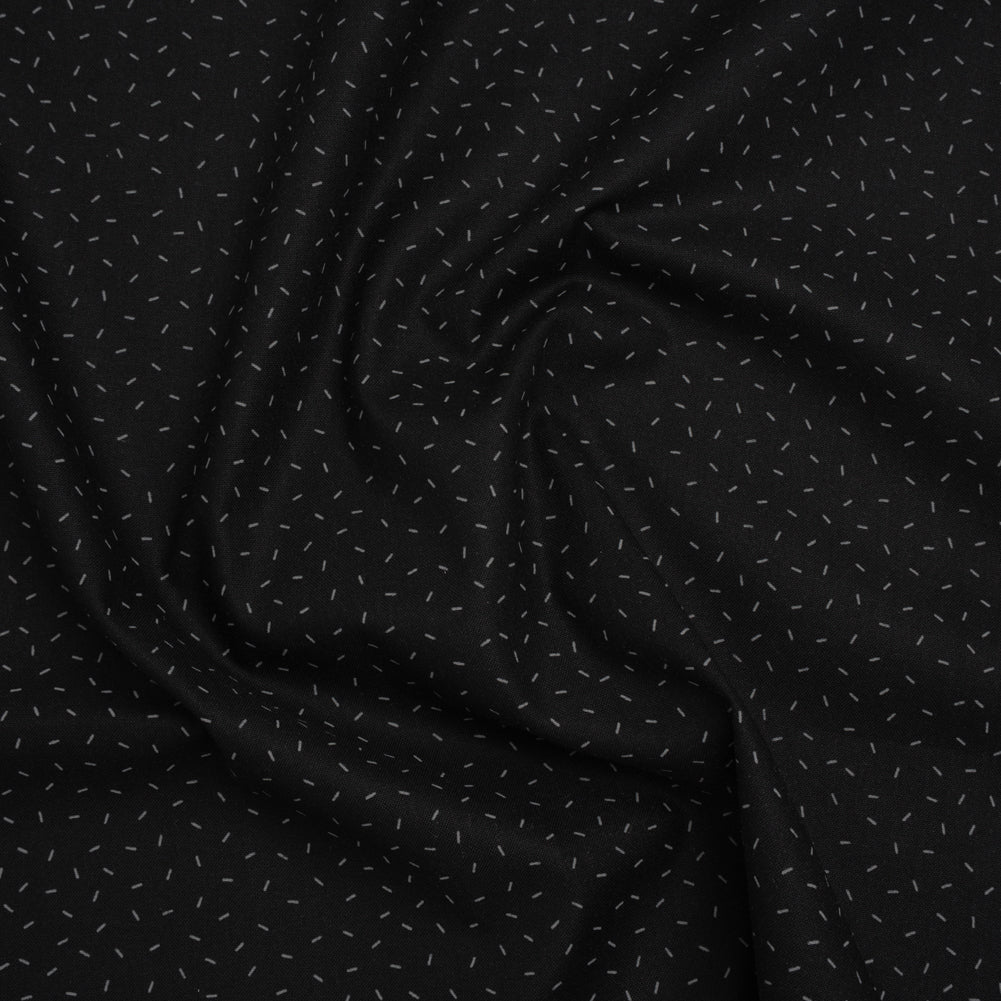 Printed Quilting Cotton by Ghazal Razavi for FIGO Studio - Black and Gray Dashes - Dusk Collection Printed Quilting Cotton by Ghazal Razavi for FIGO Studio - Black and Gray Dashes - Dusk Collection