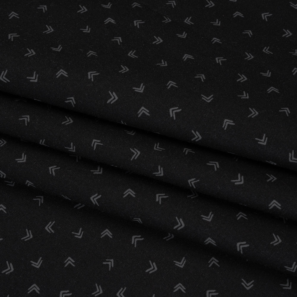Printed Quilting Cotton by Ghazal Razavi for FIGO Studio - Black and Gray Arrows - Dusk Collection Printed Quilting Cotton by Ghazal Razavi for FIGO Studio - Black and Gray Arrows - Dusk Collection