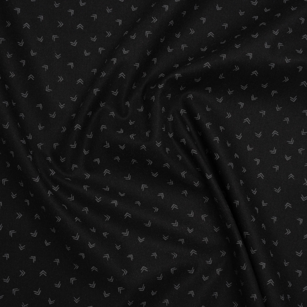 Printed Quilting Cotton by Ghazal Razavi for FIGO Studio - Black and Gray Arrows - Dusk Collection Printed Quilting Cotton by Ghazal Razavi for FIGO Studio - Black and Gray Arrows - Dusk Collection