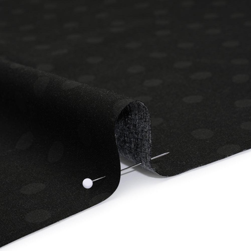 Printed Quilting Cotton by Ghazal Razavi for FIGO Studio - Black on Black Pom Poms - Dusk Collection Printed Quilting Cotton by Ghazal Razavi for FIGO Studio - Black on Black Pom Poms - Dusk Collection