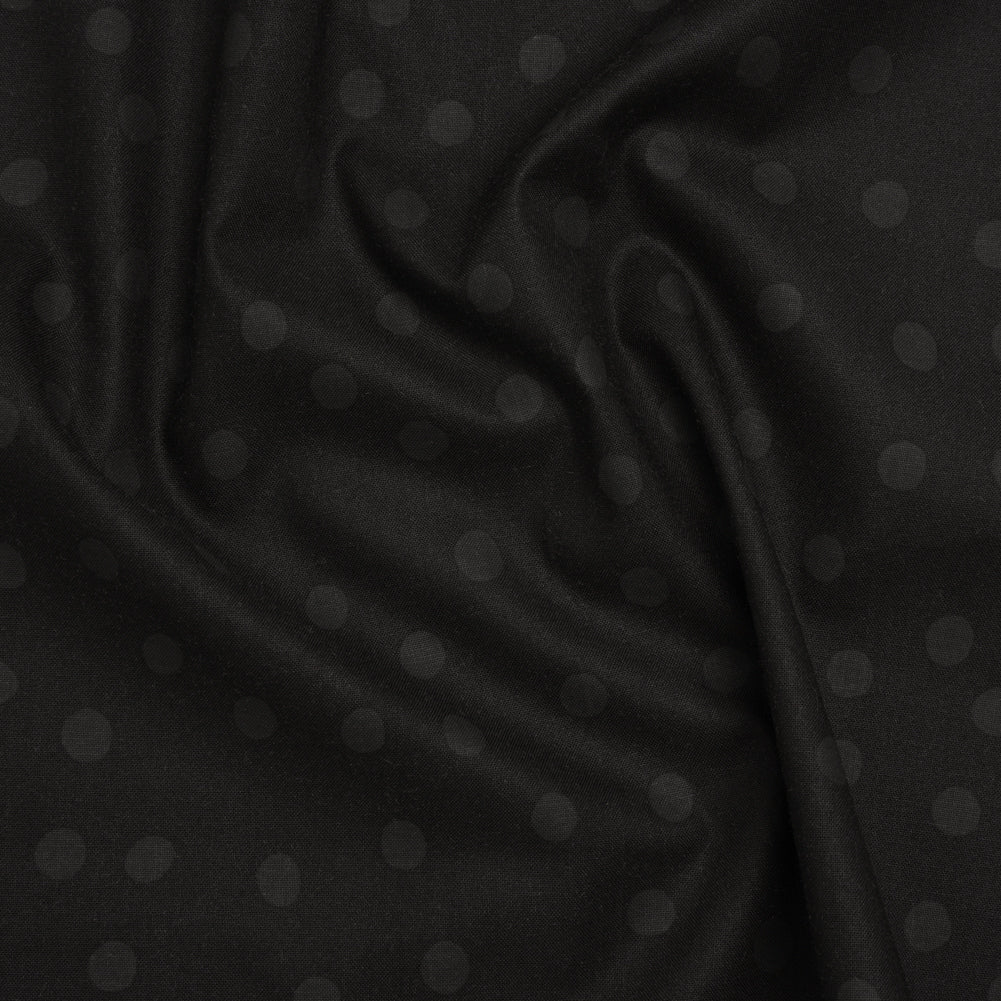 Printed Quilting Cotton by Ghazal Razavi for FIGO Studio - Black on Black Pom Poms - Dusk Collection Printed Quilting Cotton by Ghazal Razavi for FIGO Studio - Black on Black Pom Poms - Dusk Collection