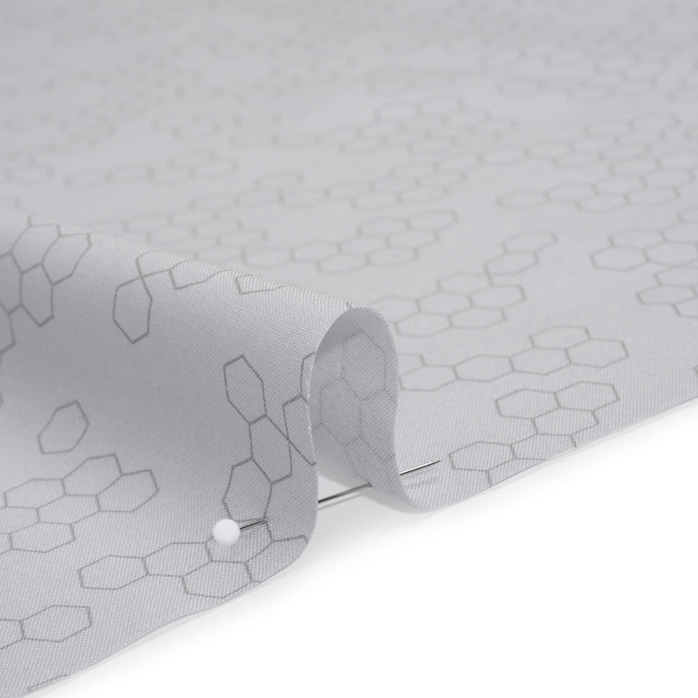 Printed Quilting Cotton by Ghazal Razavi for FIGO Studio - Gray on Gray Hexies - Dewfall Collection Printed Quilting Cotton by Ghazal Razavi for FIGO Studio - Gray on Gray Hexies - Dewfall Collection