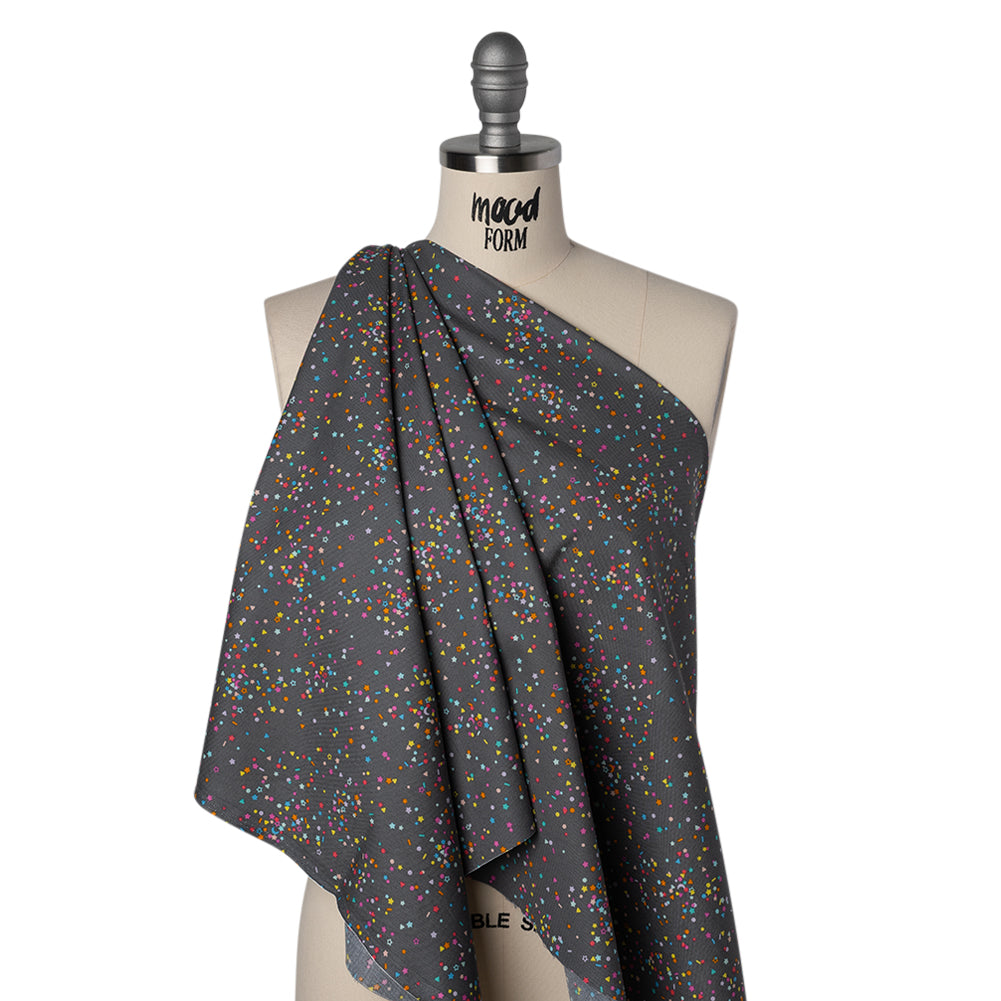 Printed Quilting Cotton by Ghazal Razavi for FIGO Studio - Gray and Rainbow Sprinkles - Dewfall Collection Printed Quilting Cotton by Ghazal Razavi for FIGO Studio - Gray and Rainbow Sprinkles - Dewfall Collection