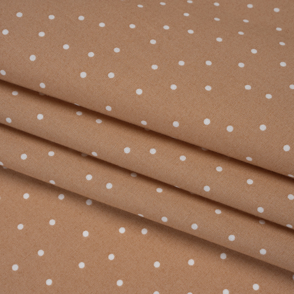 Printed Quilting Cotton by Ghazal Razavi for FIGO Studio - Caramel Polka Dots - Nest Collection Printed Quilting Cotton by Ghazal Razavi for FIGO Studio - Caramel Polka Dots - Nest Collection