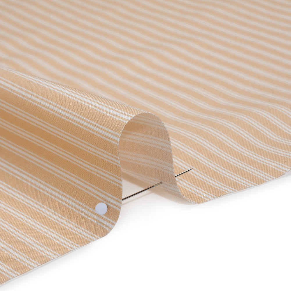 Printed Quilting Cotton by Ghazal Razavi for FIGO Studio - Buttercream Stripes - Nest Collection Printed Quilting Cotton by Ghazal Razavi for FIGO Studio - Buttercream Stripes - Nest Collection