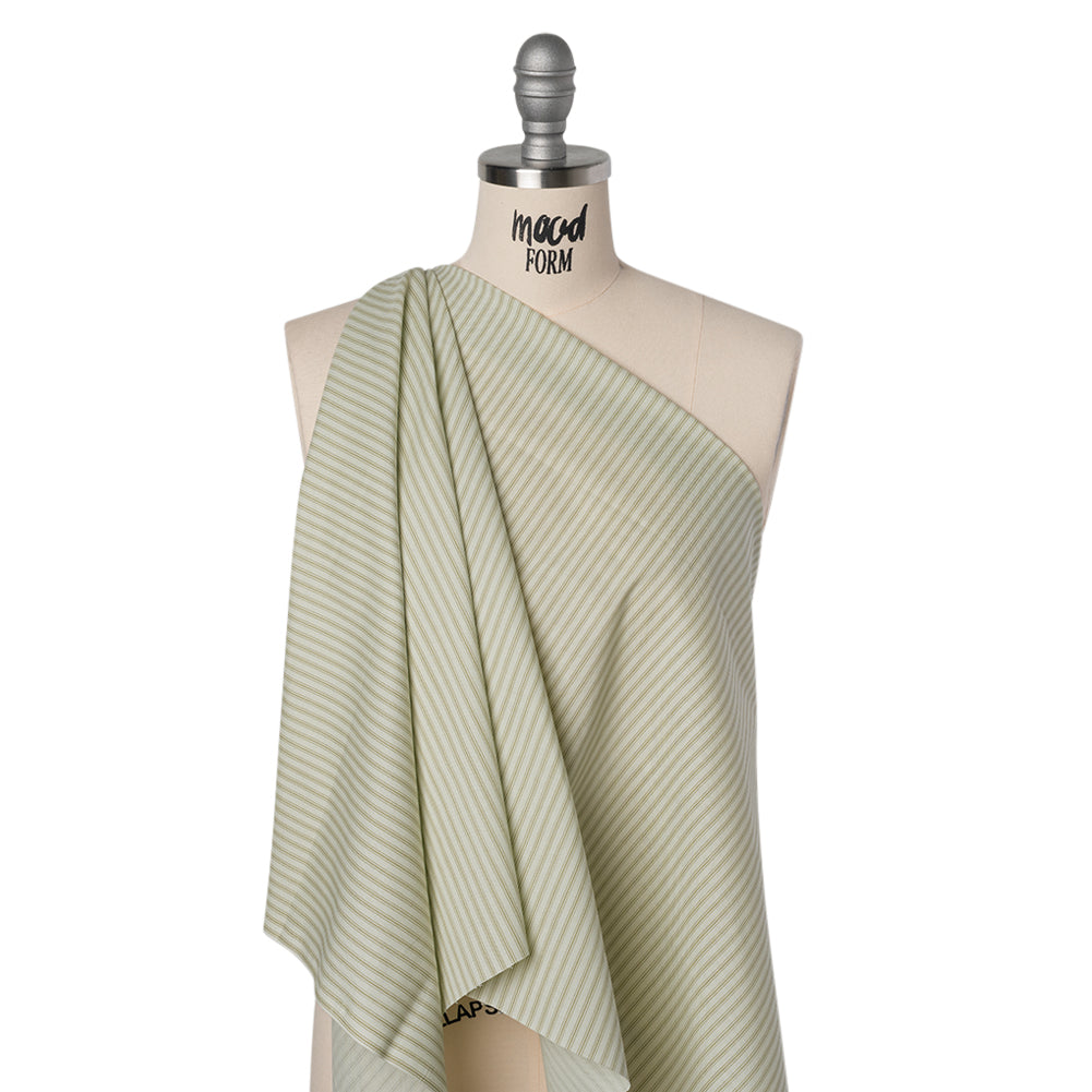 Printed Quilting Cotton by Ghazal Razavi for FIGO Studio - Pistachio Stripes - Nest Collection Printed Quilting Cotton by Ghazal Razavi for FIGO Studio - Pistachio Stripes - Nest Collection