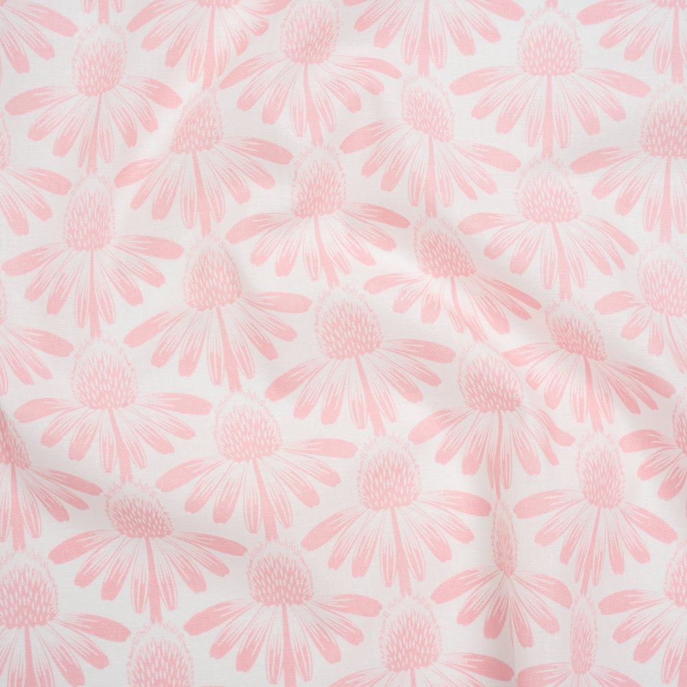 Printed Quilting Cotton by Anna Maria Textiles for Northcott - Blush Coneflower Floral - Indelible Soft Collection Printed Quilting Cotton by Anna Maria Textiles for Northcott - Blush Coneflower Floral - Indelible Soft Collection